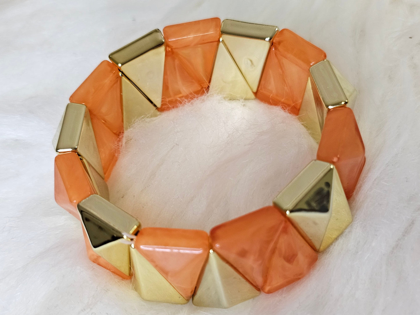 PULSERA NARANJA Y DORADO