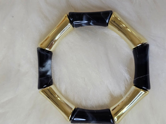 PULSERA AZUL MARINO + DORADO