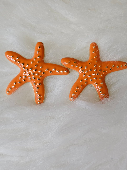 PENDIENTE ESTRELLA DE MAR NARANJA