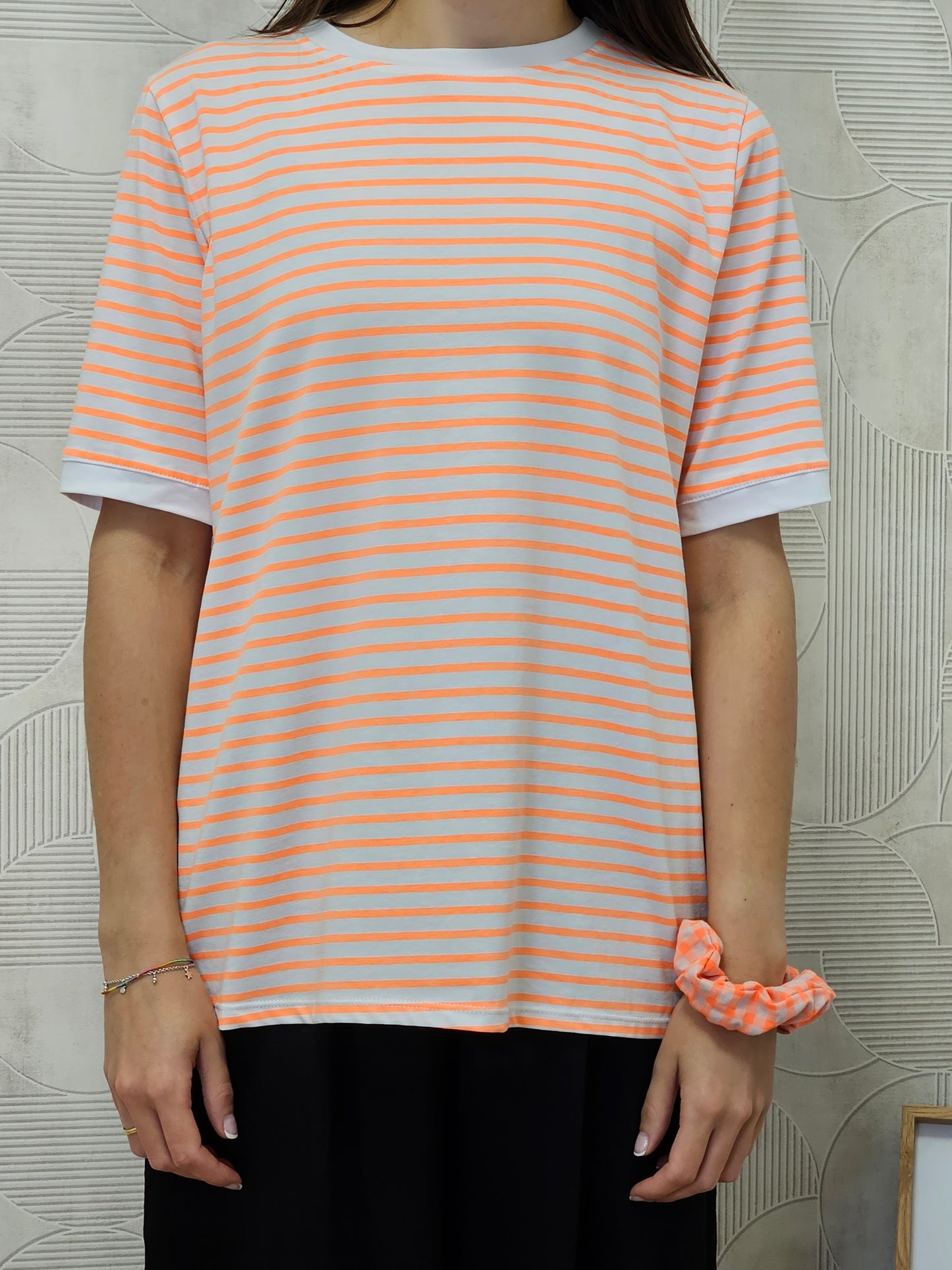CAMISETA RAYAS NARANJA